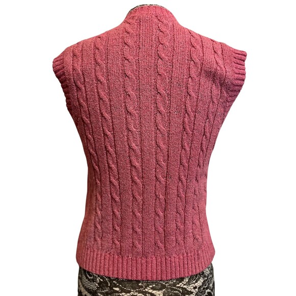 Anthropologie Current Air Angeline Pink Sleeveless Cable Knit Sweater Top Vest S - Picture 2 of 15